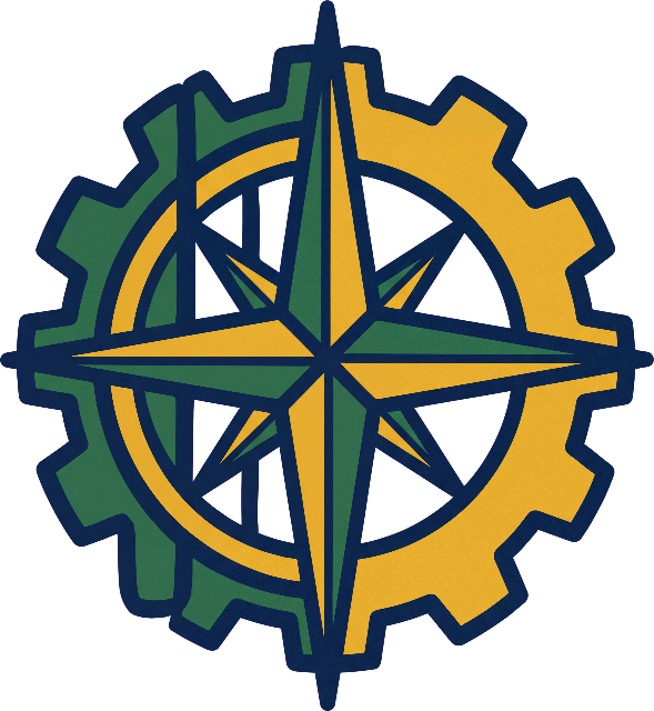 Industrial Compass Rose Graphic
