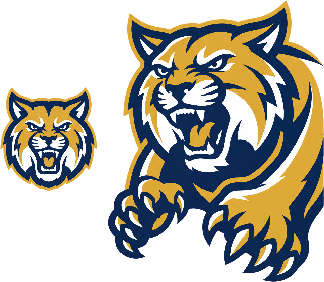 Navy and Gold Wildcat Mascot Spirit Wear Design