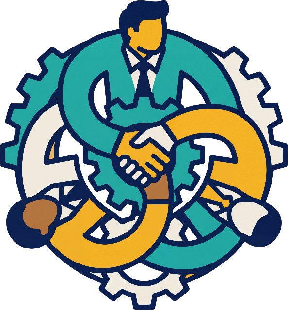 Teamwork and Collaboration Gears Symbol