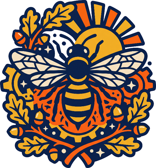 Stylized Bee and Nature Badge