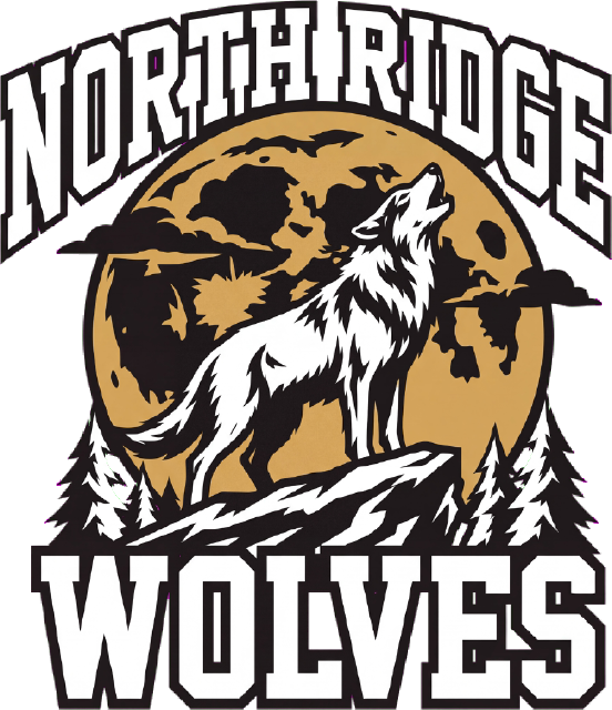 Howling Wolf and Gold Moon Varsity Logo