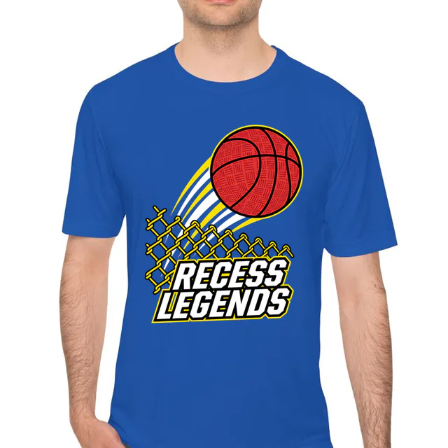 A kickball sailing over the fence, RECESS LEGENDS, on a royal performance tee