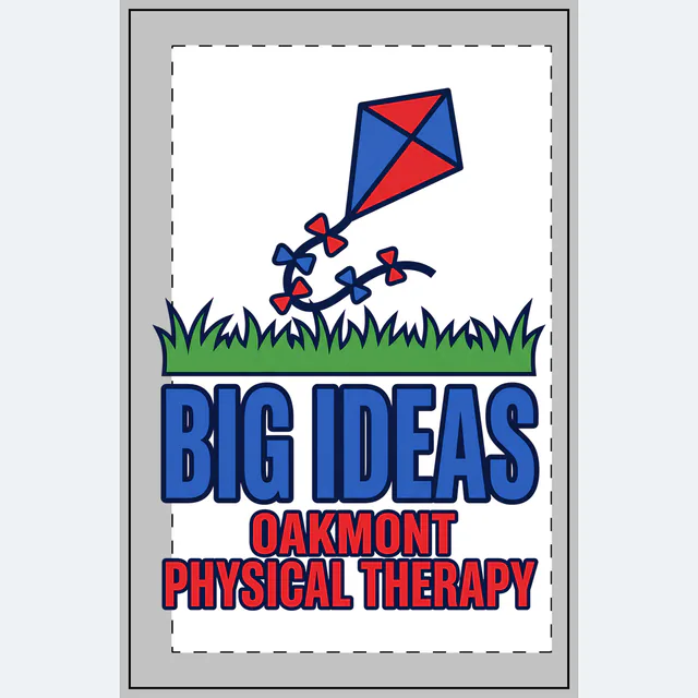 A kite flying high over BIG IDEAS, on a white dotted notebook