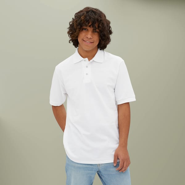 JERZEES 443M adult polo worn, front view