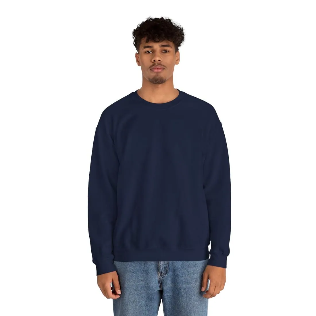 Adult Crewneck in Navy, worn