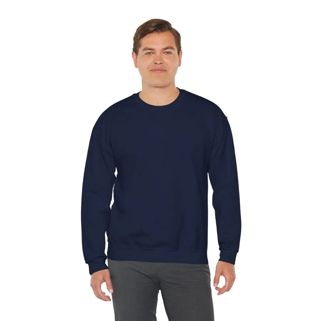 Adult Crewneck in Navy, worn