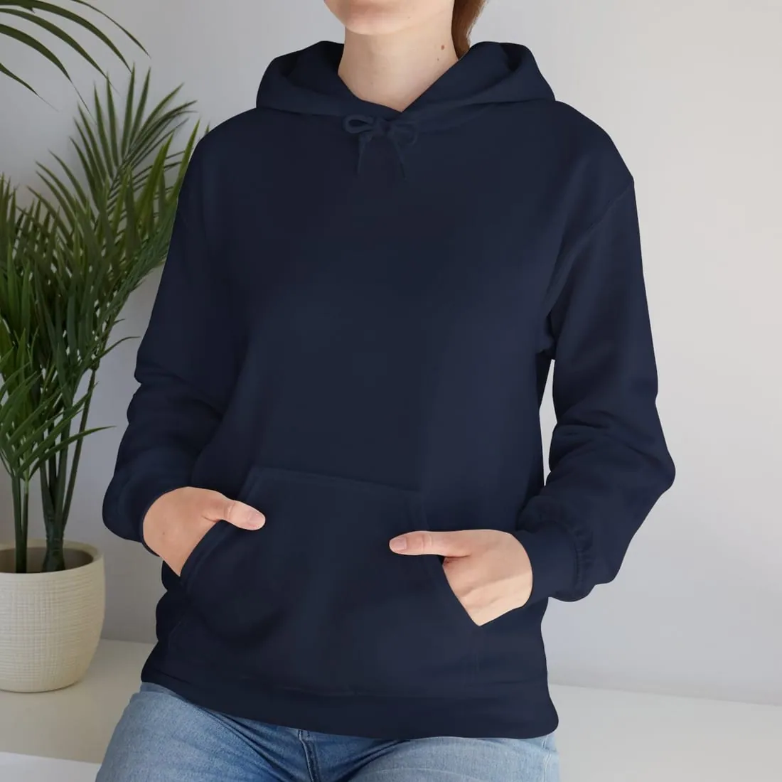 Adult Hoodie in Navy, worn