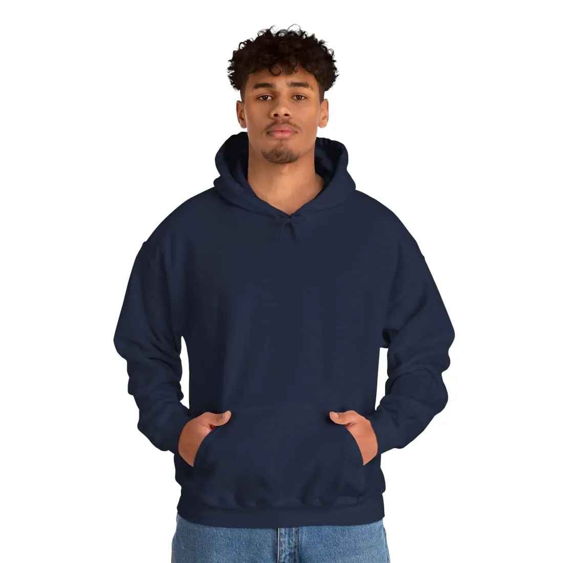 Adult Hoodie in Navy, worn