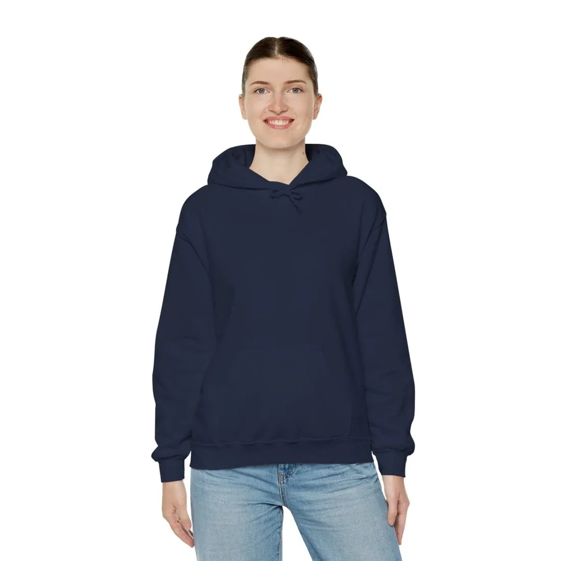 Adult Hoodie in Navy, worn