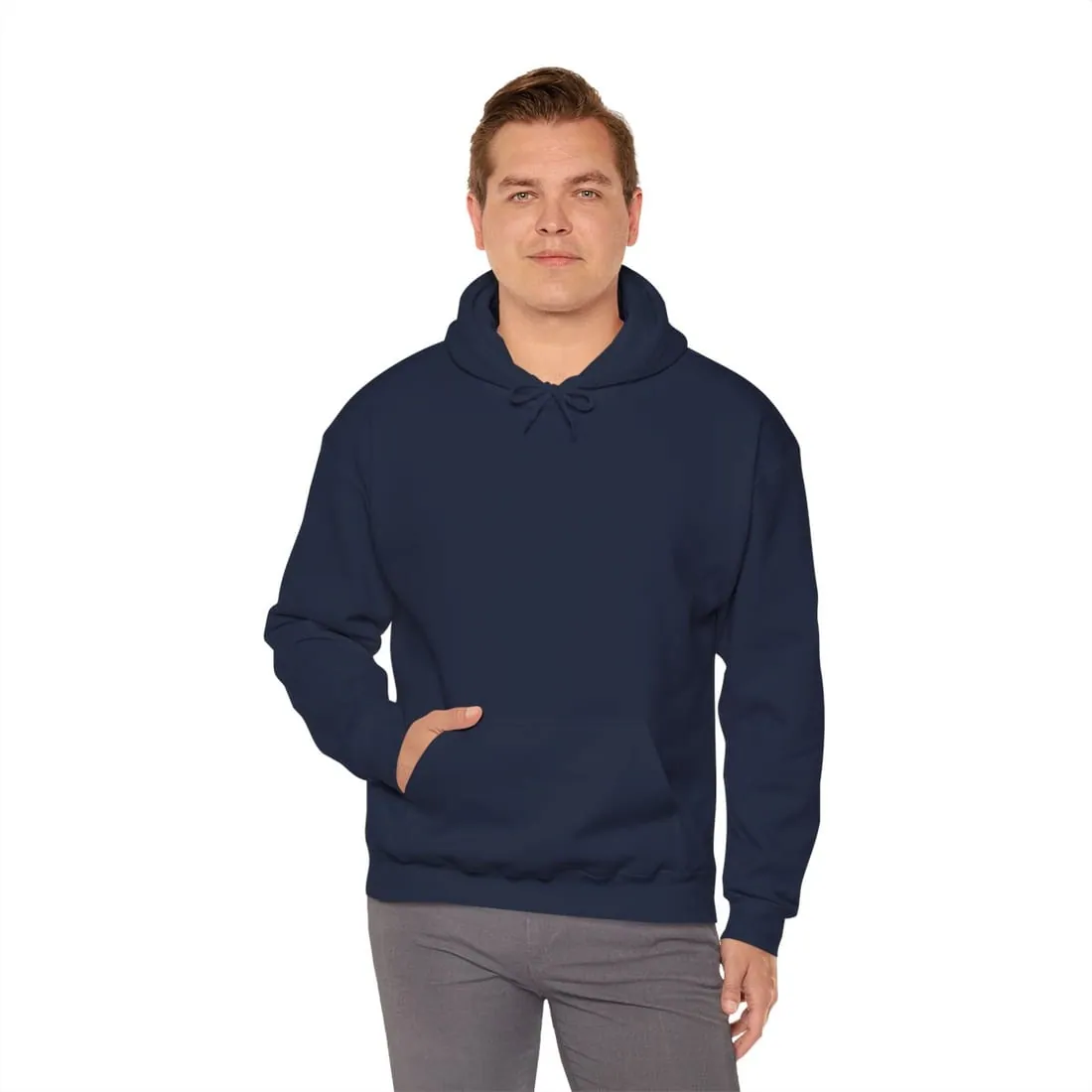 Adult Hoodie in Navy, worn