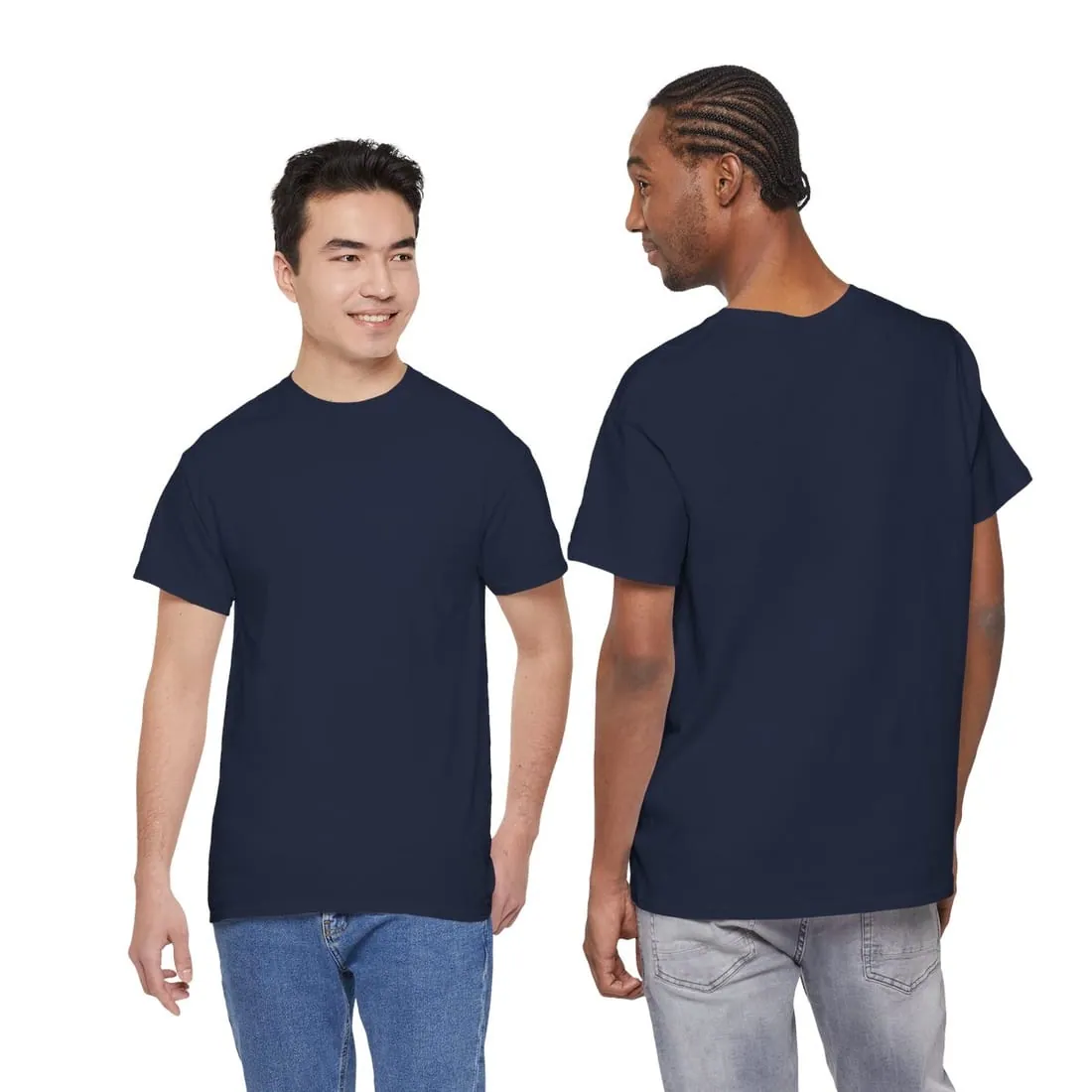 Adult T-Shirt in Navy, worn