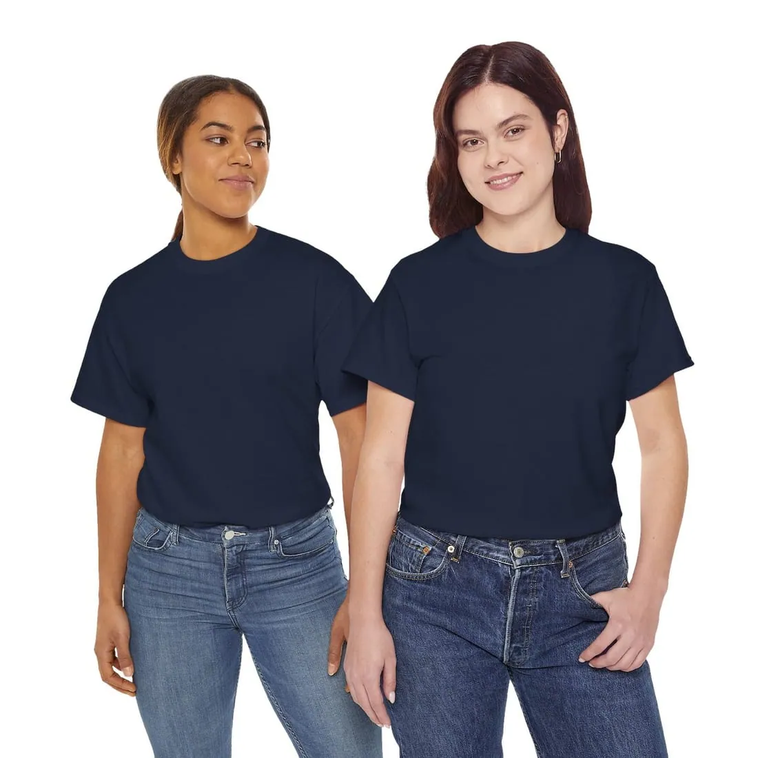 Adult T-Shirt in Navy, worn