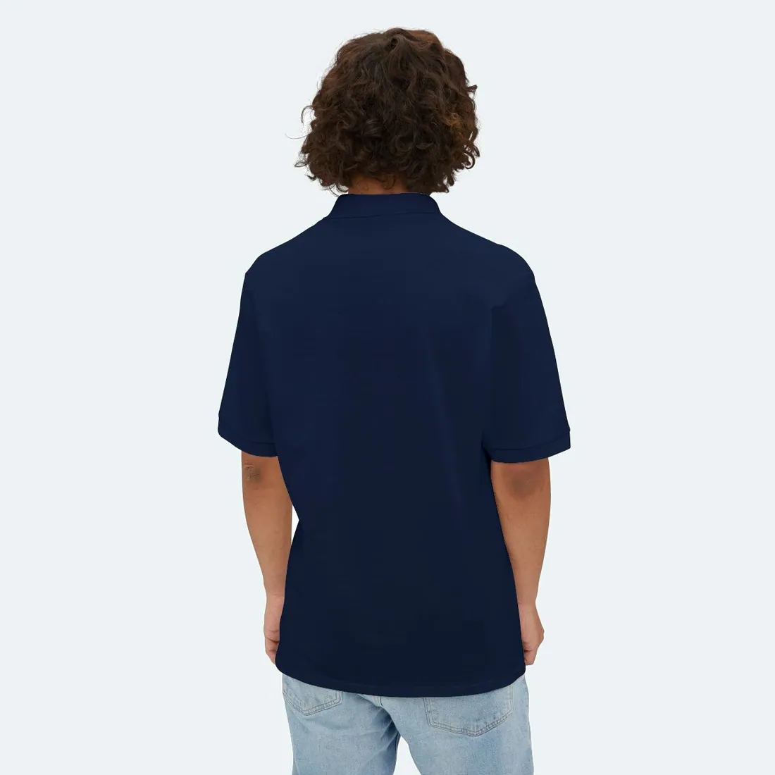 Adult Polo in Navy, back view