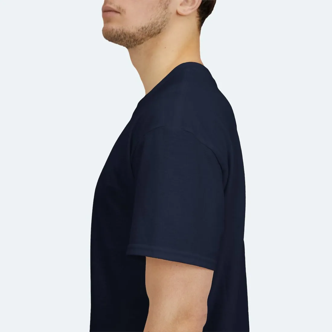 Adult T-Shirt in Navy, left sleeve view