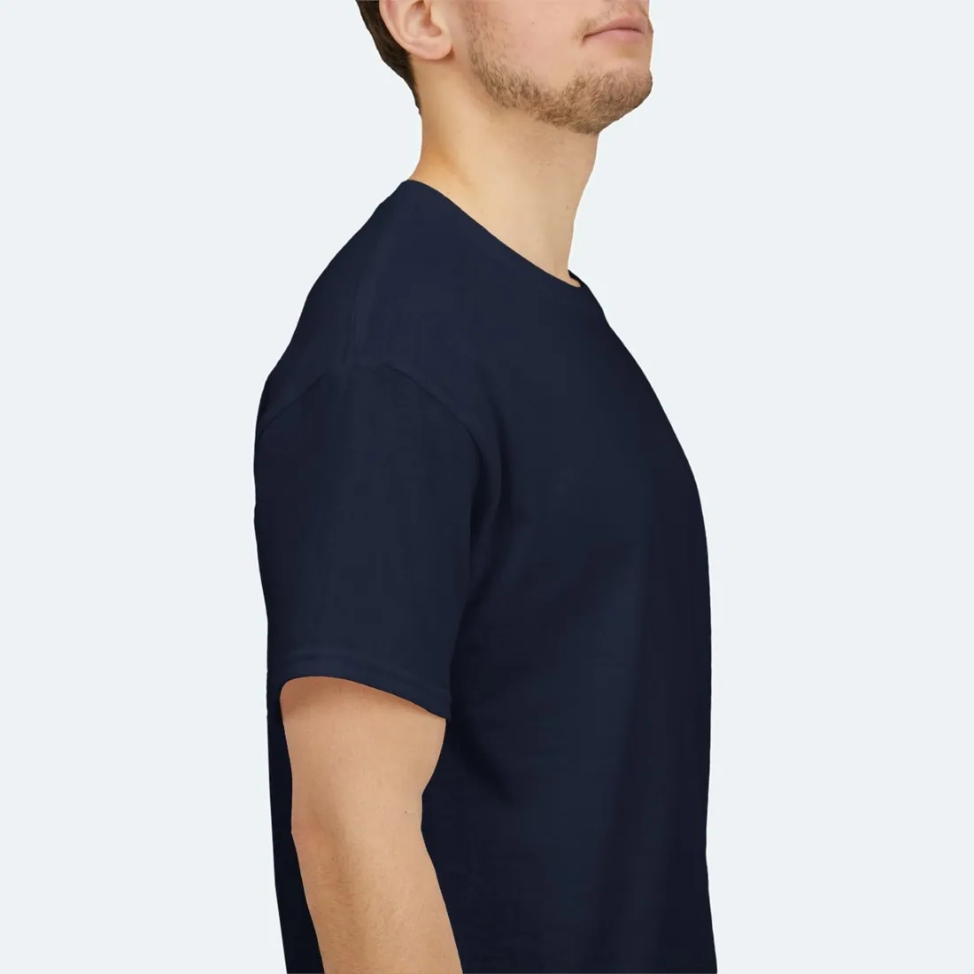 Adult T-Shirt in Navy, right sleeve view