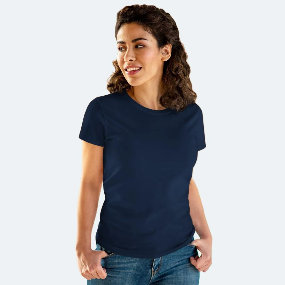 Women's T-Shirt in Navy, front view