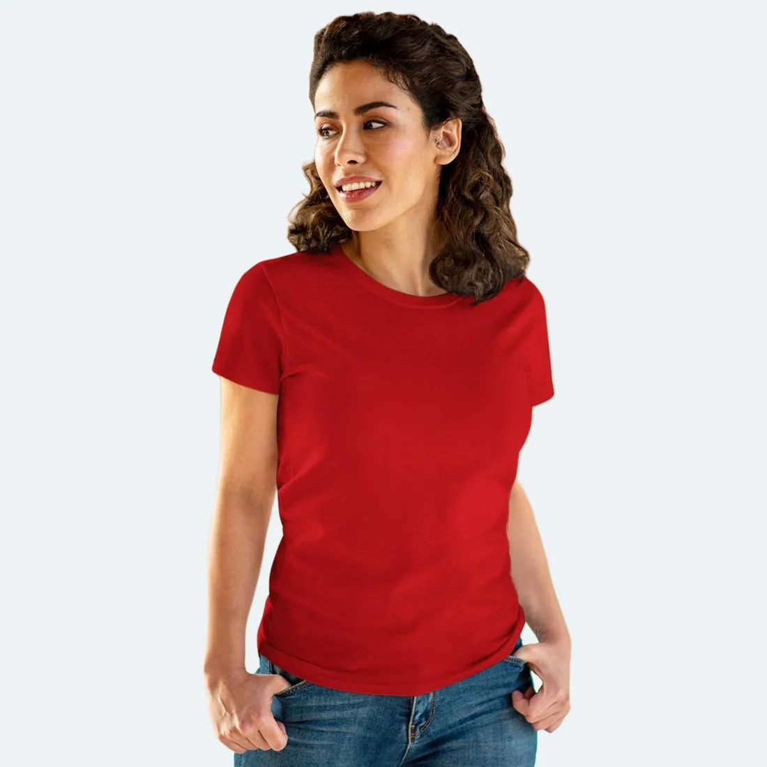 Women's T-Shirt in Red, front view